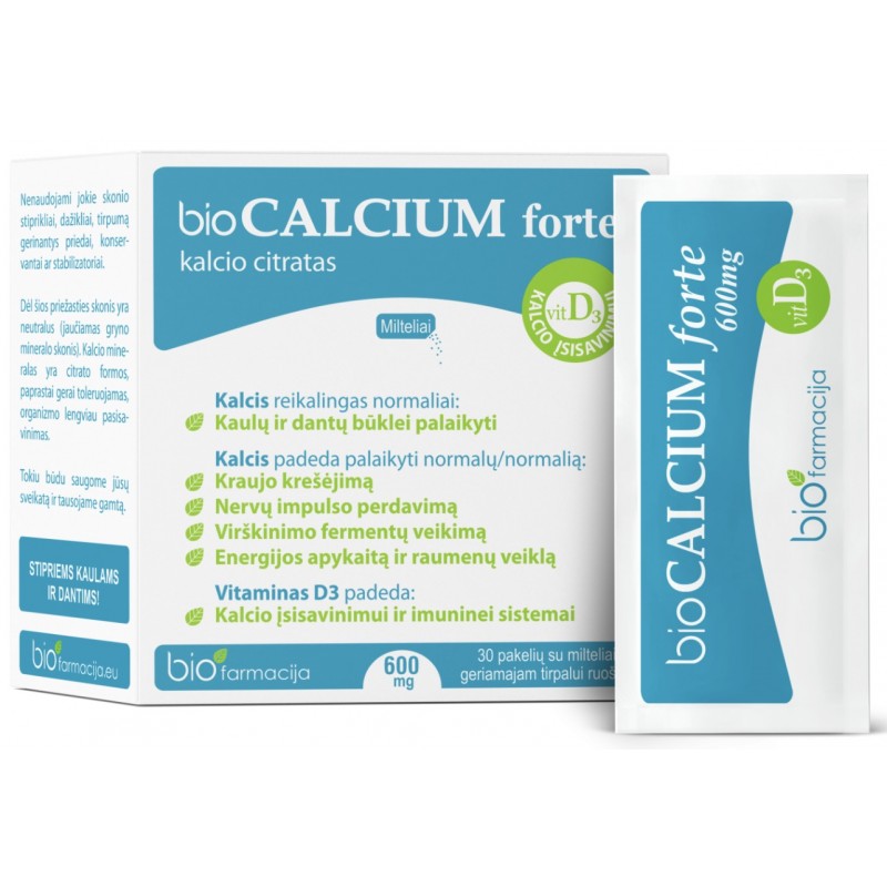 BioFarmacija Bio Kaltsium Forte 600 mg N30 foto
